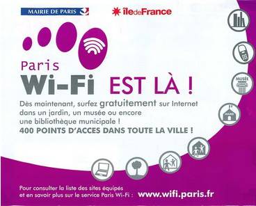 Gratis! Internetzugang Ÿber WLAN Wi-Fi in Paris!