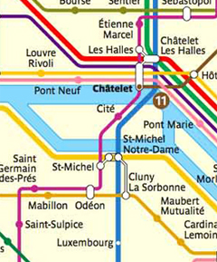 Metro Plan Karte Paris Verbindungen Metro Linien Karte Map U-Bahn Subway Underground Metronetz