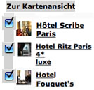 Hotel Paris Auswahl Lage auf der Landkarte bei HRS