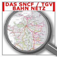 DAS SNCF / TGV BAHNNETZ FRANKREICH - ÜBERSICHTSKARTE / MAP DIE EISENBAHNLINIEN UND VERBINDUNGEN DES FRANZÖSISCHEN HOCHGESCHWINDIGKEITSZUGES TGV, THALYS, SNCF UND ICE
